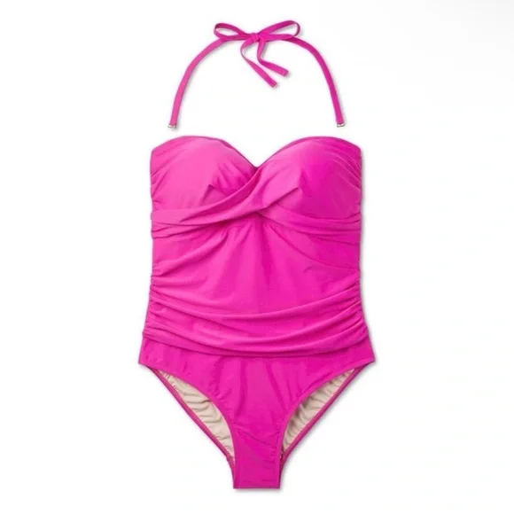 Kona Sol Women Full Coverage Tummy Control One Piece Swimsuit - NWT - Picture 3 of 11